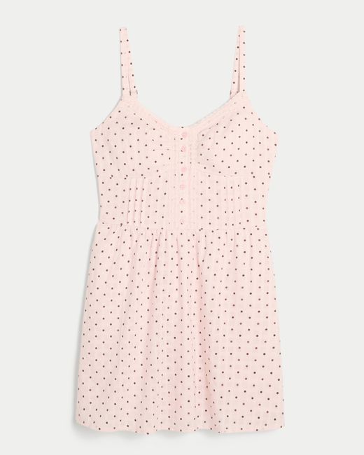 Hollister Pink Lace Trim Mini Dress