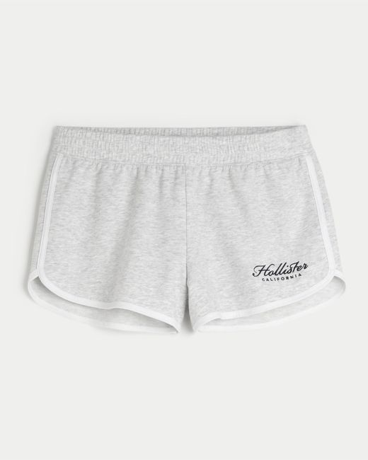 Hollister White Knit Logo Shorts