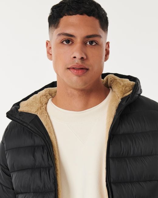 Hollister Ultimate Cozylined Puffer Jacket in Black for Men Lyst UK