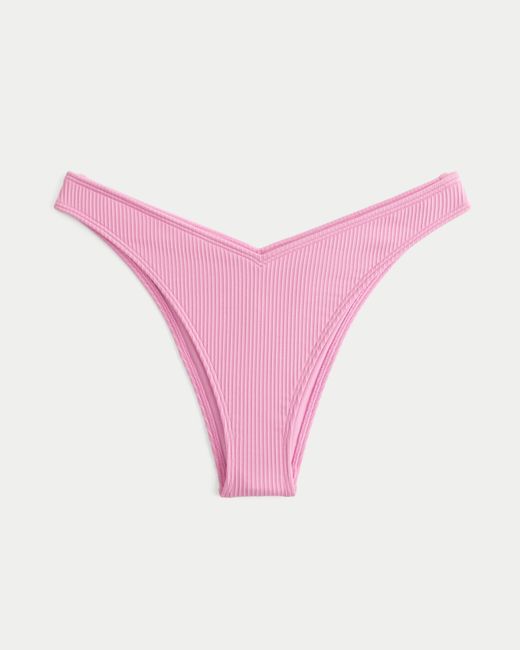 Hollister Pink Rib High-leg Cheekiest Bikini Bottom