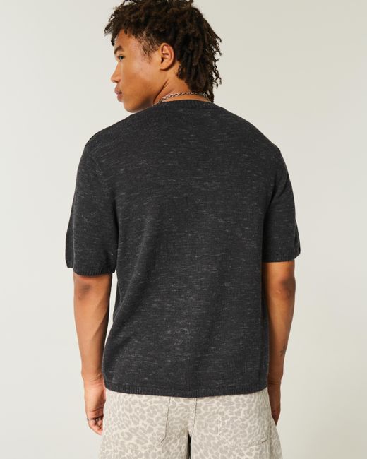 Hollister Black Boxy Crew Sweater T-shirt for men