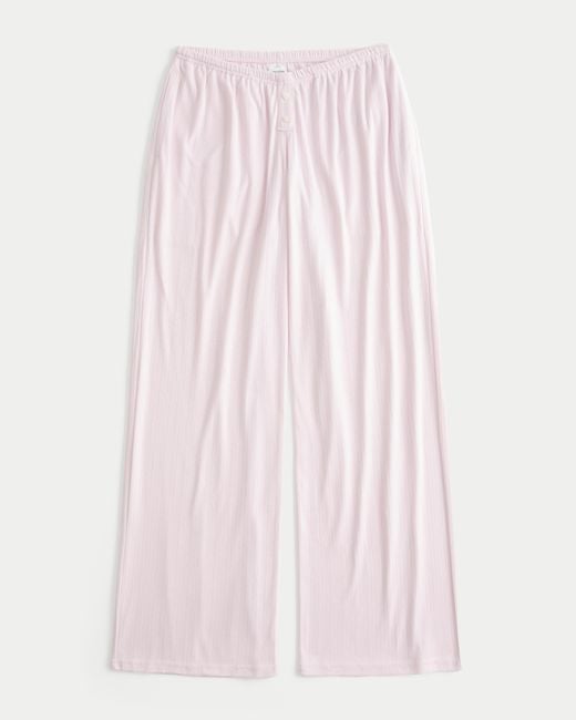 Hollister Pink Always Cozy Pointelle Wide-leg Boxer Pants