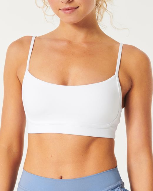 Hollister White Gilly Hicks Active Recharge Tipped Under-bust Sports Bra