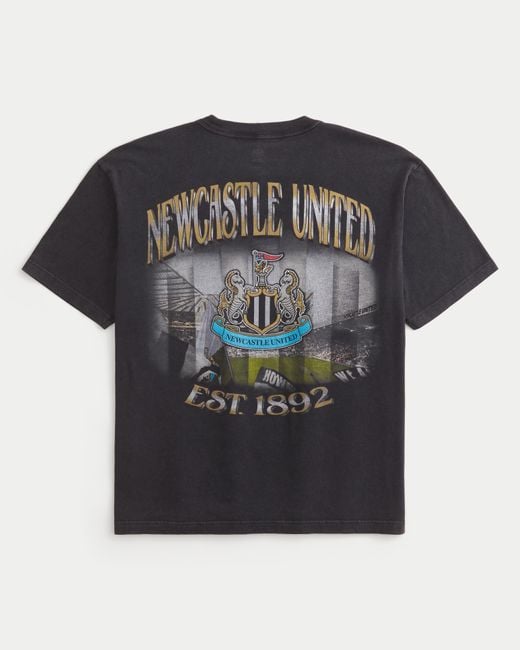 Hollister Newcastle United F.c. Graphic Tee in Black for Men | Lyst UK