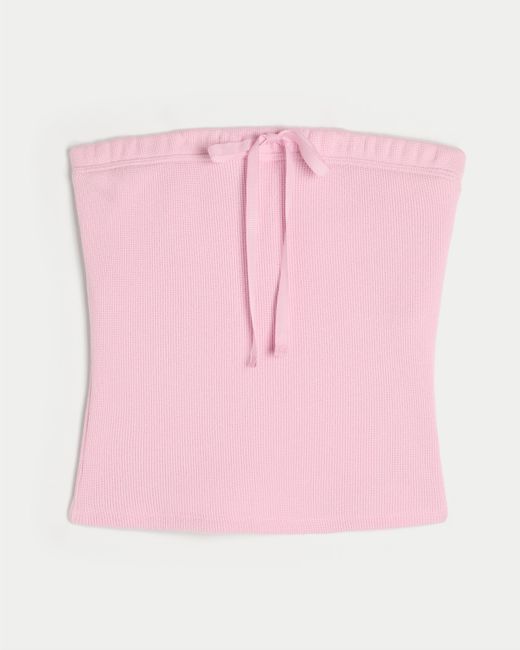 Hollister Pink Gilly Hicks Cozy Waffle Tube Top