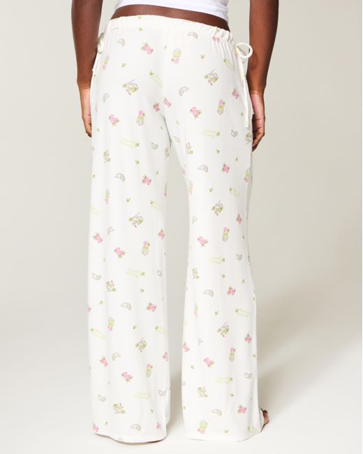 Hollister White Always Cozy Side-tie Baggy Pants