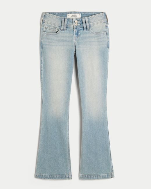 Hollister Blue Ultra Low-rise Studded Bootcut Jeans