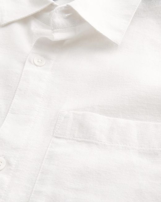 Hollister White Long-sleeve Linen-blend Shirt for men