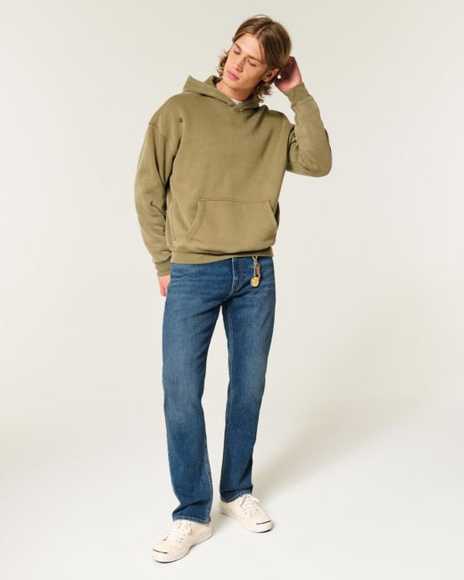 Hollister Blue Dark Wash Slim Straight Jeans for men