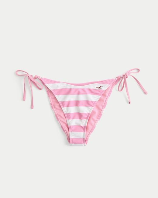 Hollister Pink Beaded Side-tie Cheeky Bikini Bottom