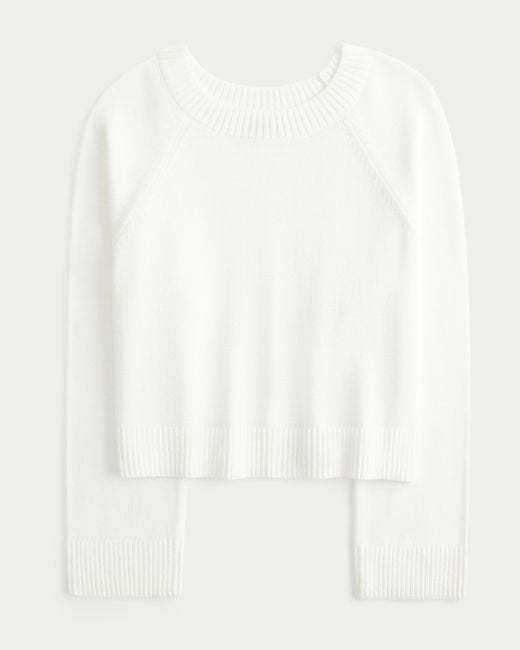 Hollister White Slouchy Off-the-shoulder Sweater