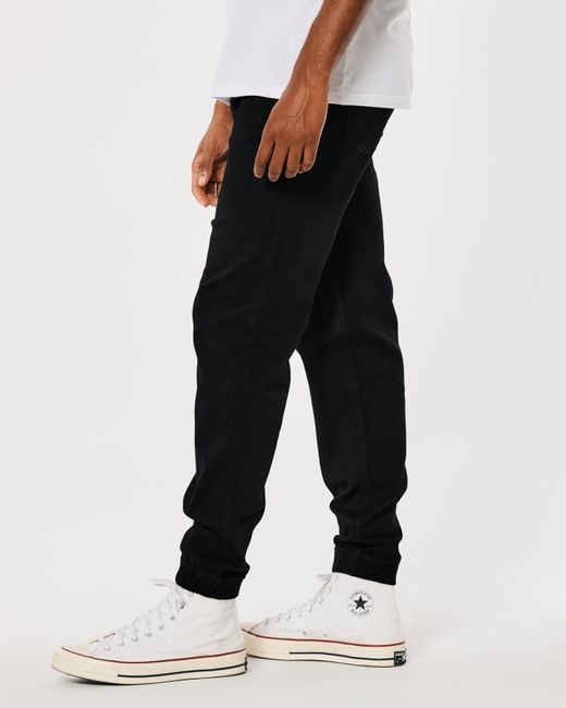 Hollister Black Just Like Knit Relaxed Denim Joggers for men
