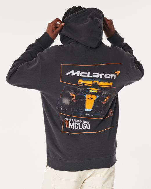 Hollister Relaxed Mclaren Graphic Hoodie in Black