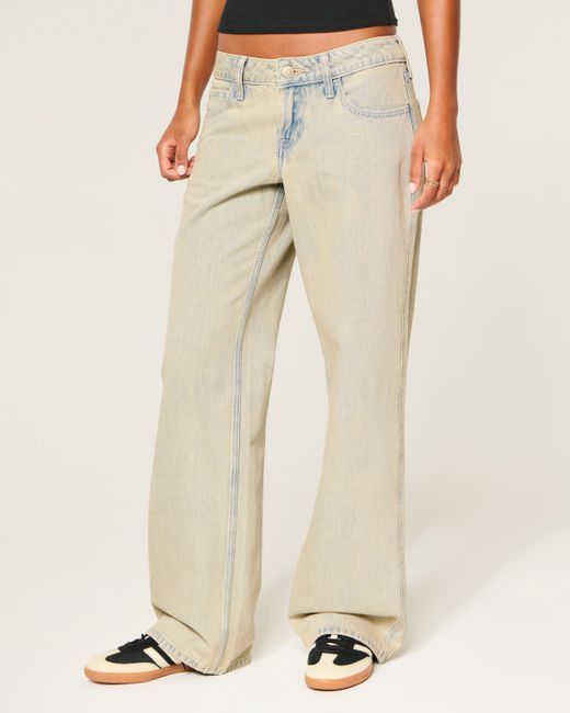 Hollister Natural Low-rise Light Wash Baggy Jeans