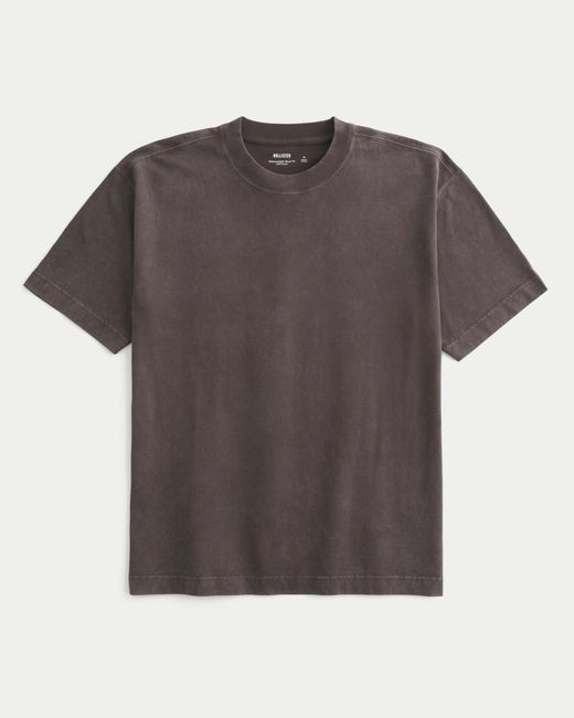 Hollister Gray Boxy Heavyweight Crew T-shirt for men