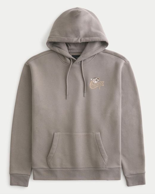 Hollister Relaxtes Hoodie mit Lakeside Diner Chicago-Grafik in Gray für Herren