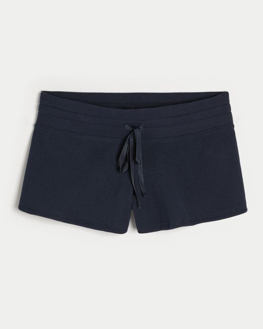 Hollister Blue Gilly Hicks Cozy Waffle Mini Shorts