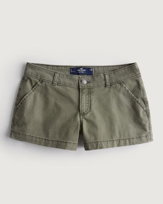 Hollister Green Low-rise Twill Chino Shorts 3"