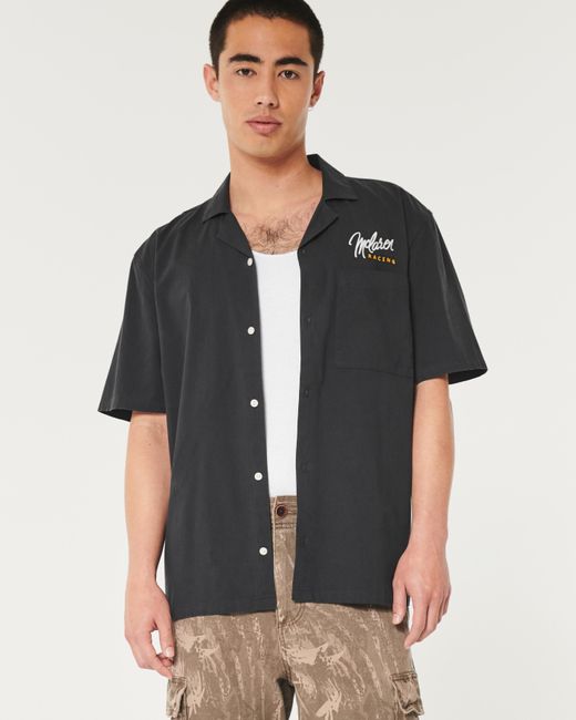 Hollister Kastig geschnittenes Workwear-Hemd mit McLaren-Grafik in Black für Herren