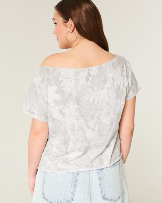 Hollister White Easy Off-the-shoulder T-shirt