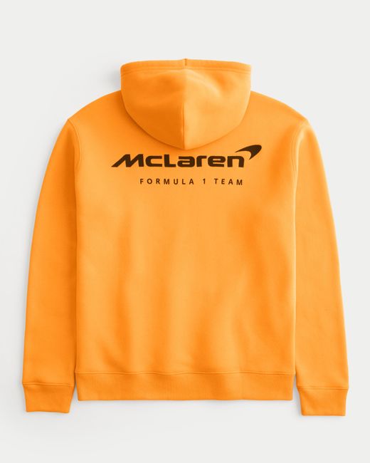 Hollister Orange Relaxed Mclaren Graphic Hoodie for men
