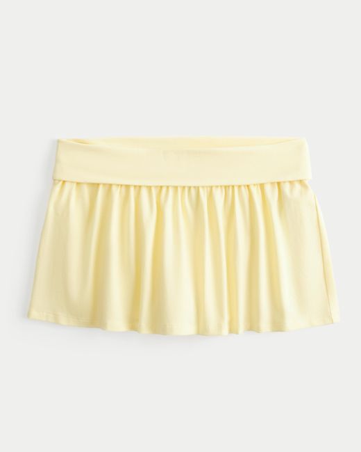 Hollister Metallic Foldover Knit Mini Skort