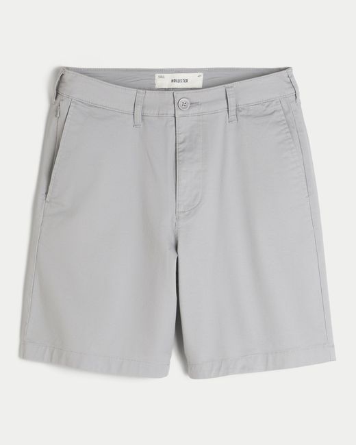 Hollister Gray At-the-knee Chino Shorts for men