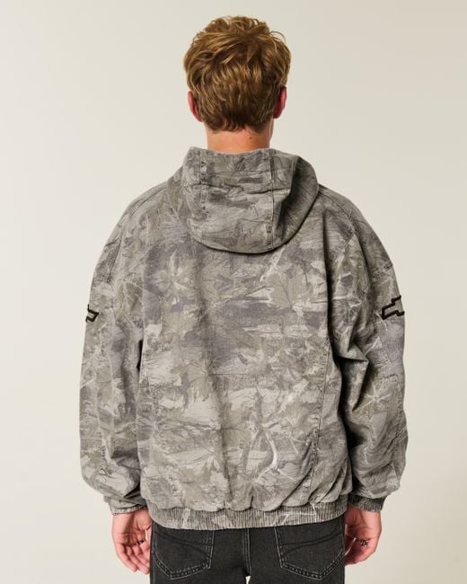 Hollister Gray Chevrolet Graphic Camo Skater Jacket for men