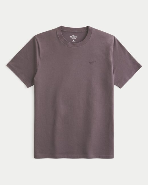 Hollister Purple Cotton Icon Crew T-shirt for men