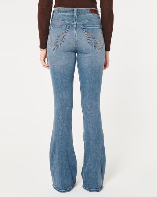 Hollister Blue Flare Jeans in mittlerer Waschung, High-Rise