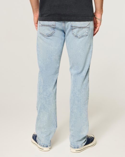 Hollister Blue Light Wash Slim Straight Jeans for men