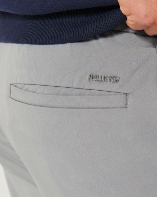 Hollister Gray Slim Straight Tech Chino Pants for men