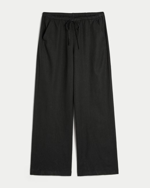 Hollister Black Baggy-Hose zum Hineinschlüpfen aus Leinenmischung
