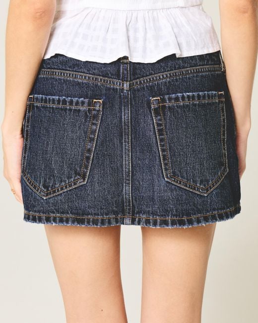 Hollister Blue Low-rise Denim Mini Skort
