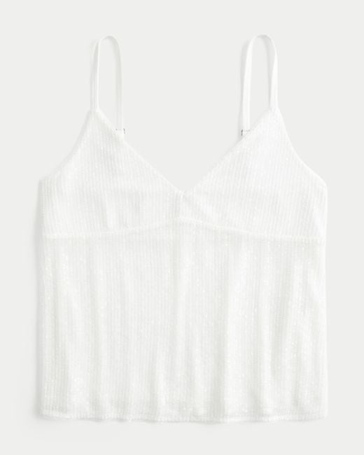 Hollister White Easy Shine Babydoll Top