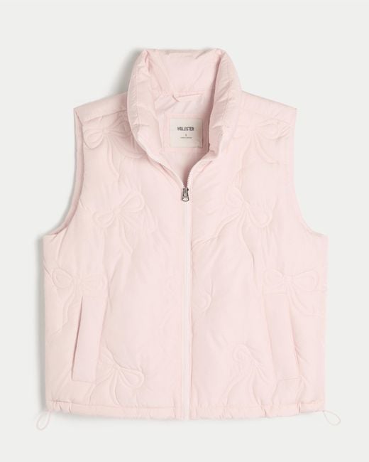 Hollister Pink Winterweste mit Schleifenmuster
