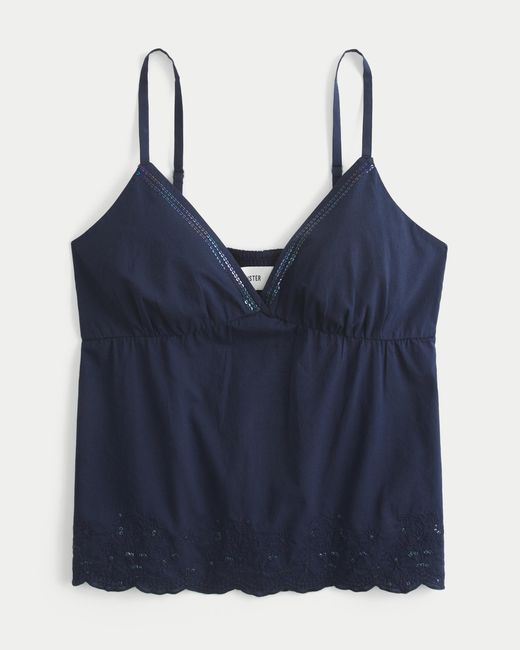 Hollister Blue Embroidered Sequin Tank