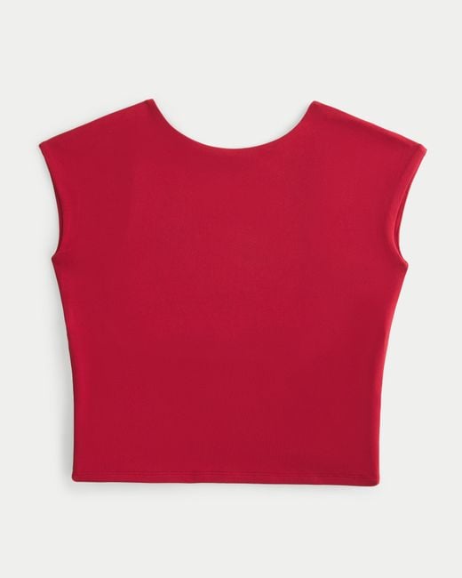 Hollister Red Seamless Fabric Open Back Top