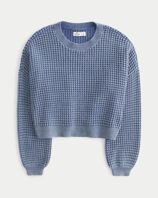 Hollister Blue Easy Waffle Crew Sweater