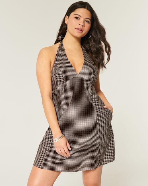hollister halter dress Zip Up Leather Halter Dress S – OMNIA main image 0