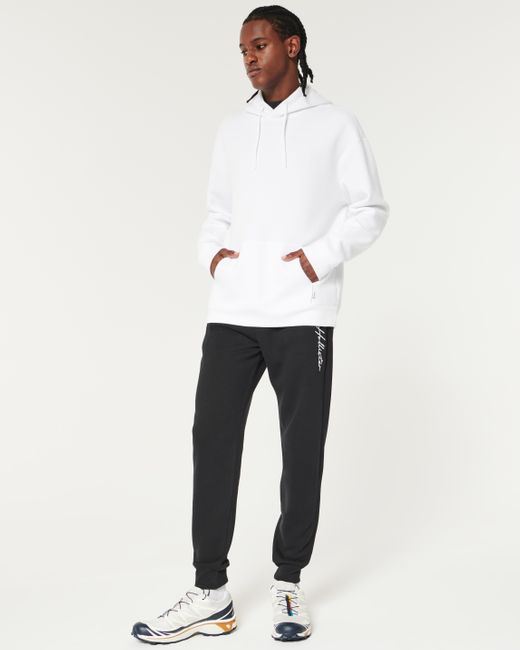 Hollister Black Relaxed Fleece Logo Joggers for men