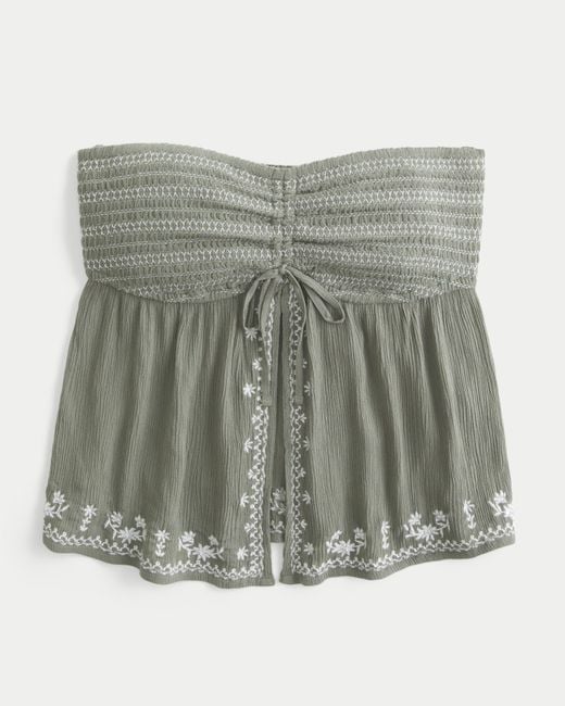 Hollister Metallic Easy Strapless Flyaway Babydoll Top