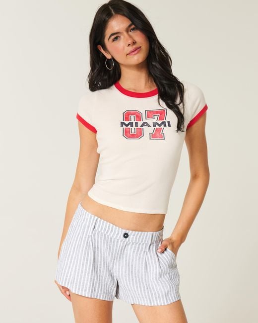 Hollister Multicolor Hollister Livvy Low-rise Linen-blend Shorts