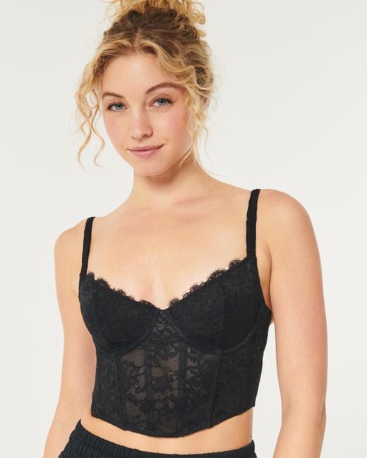 Hollister Black Gilly Hicks Lace Bustier