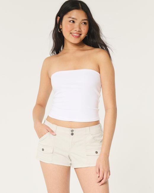 Hollister Natural Low-rise Cargo Shorts