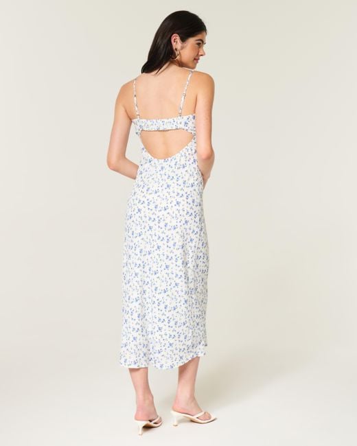 Hollister White Crepe Slip Maxi Dress