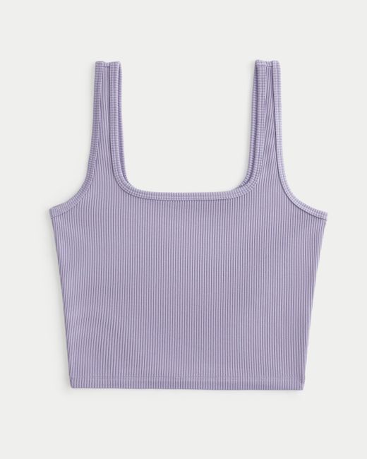 Hollister Purple Ribbed Seamless Fabric Tank