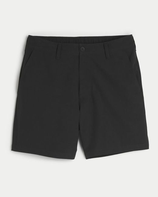 Hollister Black Flex-waist Hybrid Shorts 7" for men