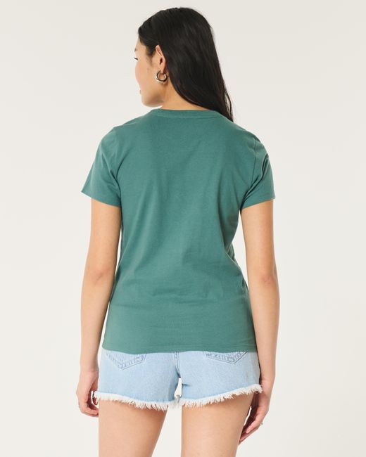 Hollister Green Easy Logo Graphic Tee