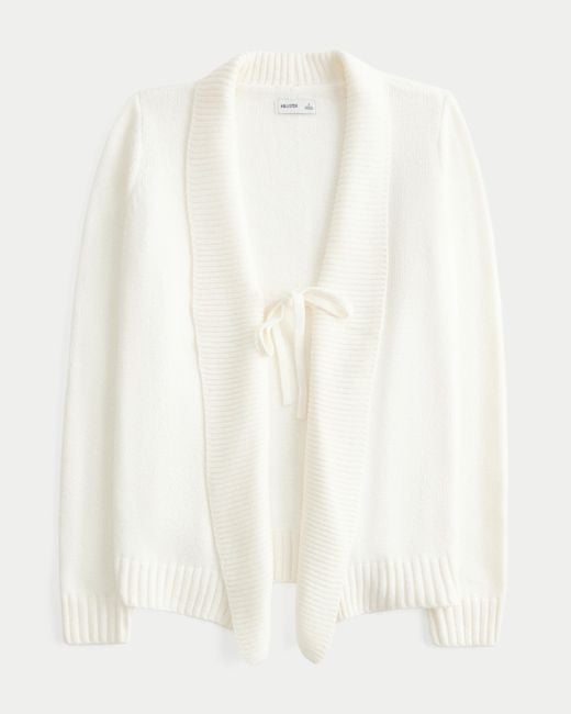 Hollister White Boho Tie Front Cardigan
